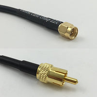 12 inch RG188 SMA MALE to RCA MALE Pigtail Jumper RF coaxial cable 50ohm Quick USA Shipping
