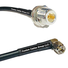 Load image into Gallery viewer, 50 feet RFC195 KSR195 Silver Plated N Female Bulkhead to SMA Male Angle RF Coaxial Cable
