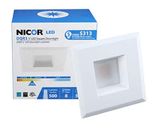 Load image into Gallery viewer, NICOR Lighting 3 inch White Square LED Recessed Downlight in 3000K (DQR3-10-120-3K-WH-BF)
