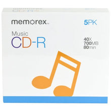 Load image into Gallery viewer, Memorex 700MB/80-Minute CD-R Media (5-Pack) (Discontinued by Manufacturer)
