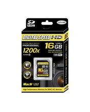 Load image into Gallery viewer, Digital Speed 16GB 1200X Professional High Speed Mach III 160MB/s Error Free (SDHC) HD Memory Card Class 10
