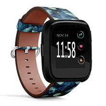 Load image into Gallery viewer, Replacement Leather Strap Printing Wristbands Compatible with Fitbit Versa - Tie-dye Pattern of Indigo Color
