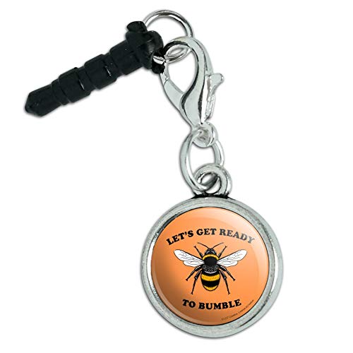Let's Get Ready to Bumble Bee Rumble Funny Humor Mobile Cell Phone Headphone Jack Charm fits iPhone iPod Galaxy