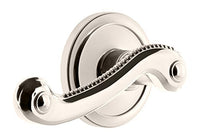 Grandeur 820431 Circulaire Rosette Privacy with Newport Lever in Polished Nickel, 2.75 Right-Handed