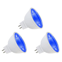 Makergroup MR16 Blue LED Bulbs Gu5.3 Bi-pin LED Spotlights 3W 12VAC/DC Low Voltage LED Lamps for Outdoor Landscape Lighting and Holiday Lighting 3-Pack