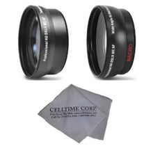 Load image into Gallery viewer, 58MM 2.2x Telephoto and 0.43X Wide Angle High Definition Lenses for CANON DSLR (T2i T3 T3i T4i T5i SL1 60D 7D) + Celltime Lens Cleaning Cloth
