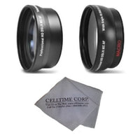 58MM 2.2x Telephoto and 0.43X Wide Angle High Definition Lenses for CANON DSLR (T2i T3 T3i T4i T5i SL1 60D 7D) + Celltime Lens Cleaning Cloth