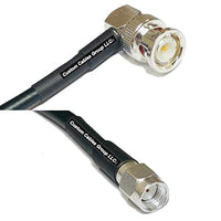 50 feet RFC195 KSR195 Silver Plated BNC Male Angle to RP-SMA Male RF Coaxial Cable