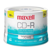 CD-R Discs, 700MB/80min, 48x, Spindle, Silver, 50/Pack