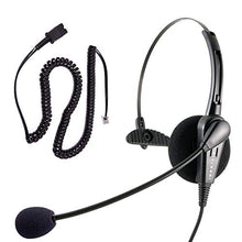Load image into Gallery viewer, Phone Headset Compatible with Cisco 6921, 6941, 6945, 6961, 7821, 7841, 7861 - Noice Cancelling Economic Call Center Monaural Headset with Headset Adapter Cord
