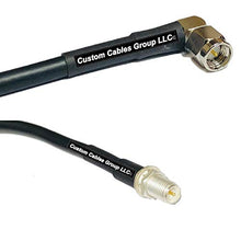 Load image into Gallery viewer, 50 feet RFC195 KSR195 Silver Plated SMA Male Angle to RP-SMA Female RF Coaxial Cable
