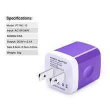 Load image into Gallery viewer, USB Wall Charger,USB Cubes,Sicodo 4-Pack Universal Travel 2.1A Dual Port Plug Charging Block Compatible with iPhone 14/13/12/SE/11/X/8 Pro Plus, Samsung Galaxy S22/S21/S20+/S10e, HTC, LG, Sony, Nokia
