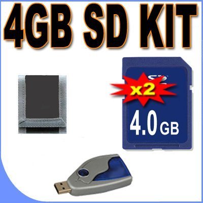 Two 4GB SD Secure Digital Memory Cards 6Ave Accessory Saver Bundle for Canon Cameras + More