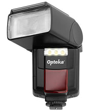 Load image into Gallery viewer, Opteka Flash IF-800 Autofocus Speedlight with Built-in 3-LED Video Light for Canon, Nikon, Pentax, Sony, Panasonic, Olympus, Samsung, Fujifilm, Ricoh DSLR and Digital Cameras with Standard Hot Shoe
