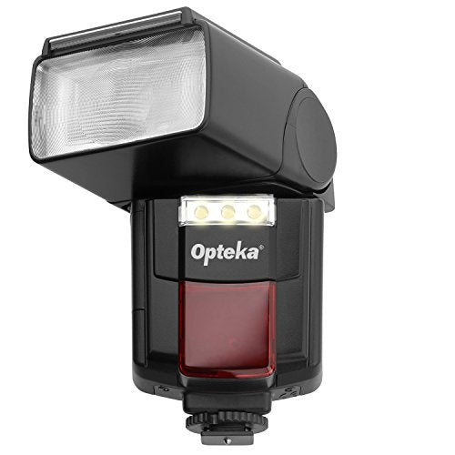 Opteka Flash IF-800 Autofocus Speedlight with Built-in 3-LED Video Light for Canon, Nikon, Pentax, Sony, Panasonic, Olympus, Samsung, Fujifilm, Ricoh DSLR and Digital Cameras with Standard Hot Shoe