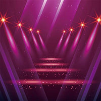 Laeacco Splendid Purple Stage Backdrop 8x8ft Vinyl Bright Spotlight Neon Dreamlike Light Spots Photography Background Live Show Banner Adult Child Portrait School Community Photocall Event Shoot
