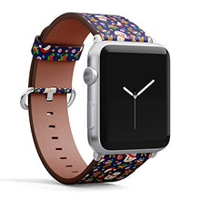Load image into Gallery viewer, Compatible with Small Apple Watch 38mm, 40mm, 41mm (All Series) Leather Watch Wrist Band Strap Bracelet with Adapters (Christmas Snowman Gingerbread)
