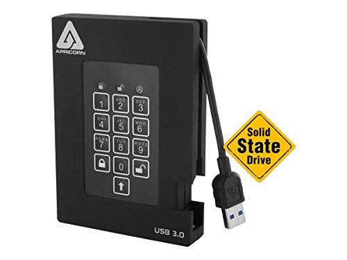 Apricorn 512GB Aegis Fortress FIPS 140-2 Level 2 Validated 256-Bit Encrypted USB 3 External SSD (A25-3PL256-S512F)