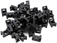 AKOAK 100 Pack Black Plastic Wire Buddle Cable Tie Mount Saddle Holder Cable Mount Saddle Base (Hole Dia 3.5mm)