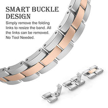 Load image into Gallery viewer, Wearlizer Bling Silver Band Compatible with iWatch Strap 38mm 40mm 41mm Womens 2-color Matching Deep Rose Gold X-link Bling Rhinestone Sleek Wristband Metal Dressy Bracelet Series 7 6 5 4 3 2 1
