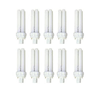 TCP 32013Q27K10 fluorescent Quad Tube PL Lamp - 13 Watt (810 Lumens) Soft White (2700K) 2-Pin (GX23-2 base), 10-Pack