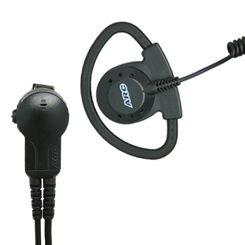 ARC G35002 D-Ring Headset Earpiece Lapel Mic for Kenwood TK and NX Series 2-Pin Radios