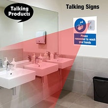 Load image into Gallery viewer, Talking Products, PIR Pro Motion Sensor Detector, with Multi-Track Playback. Download Your own MP3 Audio Files to Play Speech, Music or Sound Effects.
