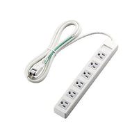 ELECOM Power Strip 6outlet 3pin with Magnet 2.5m [White] T-T1B-3625WH (Japan Import)