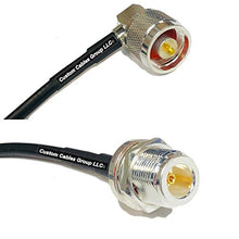 Load image into Gallery viewer, 50 feet RFC195 KSR195 Silver Plated N Male Angle to N Female Bulkhead RF Coaxial Cable
