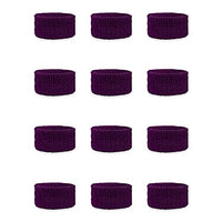 Couver Kids Children 1 Inch - Purple Cotton Terry Cloth Wristband for School, Church, YMCA Activities or evens(6 Pairs)