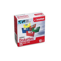 IBM Formatted 3.5 Diskettes, Double-Sided/High-Density, Rainbow Colors, 10/Pack IMN42439