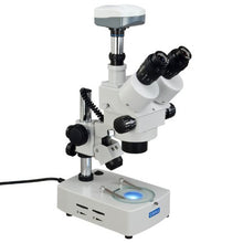 Load image into Gallery viewer, OMAX 3.5X-90X Digital Zoom Trinocular Stereo Microscope with Dual Illmination System and 5.0MP USB Digital Camera
