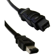 Load image into Gallery viewer, Firewire 400 9 Pin to 6 Pin Cable, Black, IEEE-1394a, 6 Foot

