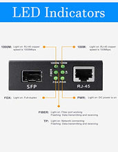 Load image into Gallery viewer, Fiber to Ethernet Media Converter, Gigabit Single Mode SFP LC Converter, 1000Base-LX to 10/100/1000M RJ45, SMF, 1310nm, up to 20km (12.4miles)
