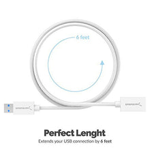 Load image into Gallery viewer, Sabrent 22AWG USB 3.0 Extension Cable - A-Male to A-Female [White] 6 Feet (CB-306W)
