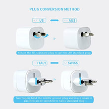 Load image into Gallery viewer, Universal Adapter,Wonplug International Travel Power Plug Adapter Converter Worldwide Adapters with USB Portable Cube Wall Charger for US UK Europe JP IT AU Switzerland (Type C A G I J L F),White
