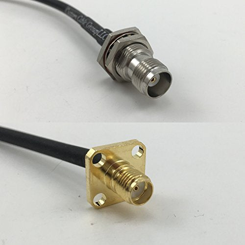 12 inch RG188 TNC FEMALE BULKHEAD to SMA FEMALE FLANGE Pigtail Jumper RF coaxial cable 50ohm Quick USA Shipping