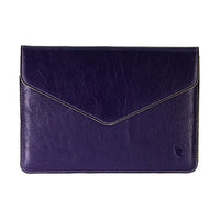 MediaDevil Apple iPad Mini 1/2/3/4 Leather Case (Purple with Cream Stitching and Inner) - Artisansuit Genuine European Leather Case