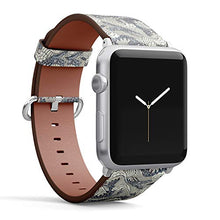 Load image into Gallery viewer, Compatible with Small Apple Watch 38mm, 40mm, 41mm (All Series) Leather Watch Wrist Band Strap Bracelet with Adapters (Black Water Dragons)
