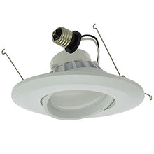 Load image into Gallery viewer, LEDwholesalers 6&quot; (5&quot;-Compatible) Recessed Dimmable 15W LED Adjustable Head Downlight with White Trim, ETL &amp; Energy Star, White 5000K, 2216WH
