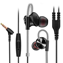 Load image into Gallery viewer, Over Ear in Ear Noise Isolating Sweatproof Sport Headphones Earbuds Earphones w/Remote and Mic Earhook Wired Stereo Workout for Running Jogging Gym Exercise Cell Phone Ear Buds Black (5-Pieces)
