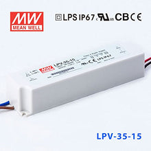 Load image into Gallery viewer, MeanWell LPV-35-15 Power Supply - 35W 15V - IP67

