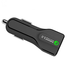 Load image into Gallery viewer, 24W Adaptive Fast USB QC 3.0 Car DC Charger Quick Charge Ultra Compact Black Compatible with OnePlus 6T - Razer Phone - Razer Phone 2 - RED Hydrogen One - Samsung Galaxy A5
