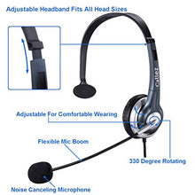 Load image into Gallery viewer, Callez C300Y1 Corded Telephone Headset Mono with Noise Cancelling Mic, Compatible for Yealink T19P T20P T21P T22P T41 Avaya 1608 9608 9611 Grandstream GXP1400 Panasonic KXT Snom Cisco IP Phones
