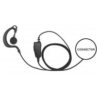 1-Wire Earhook Fiber Cord Earpiece Inline PTT for Kenwood Multi-Pin 2-Way Radios