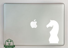 Load image into Gallery viewer, Knight Chess Piece Vinyl Decal Sized to Fit A 13&quot; Laptop - White
