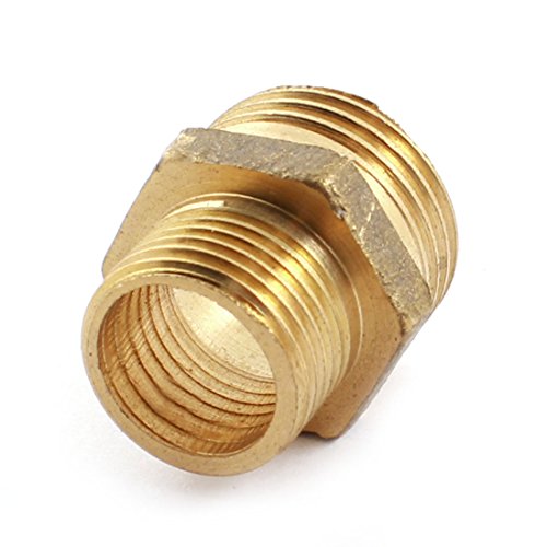 uxcell 1/2PT x 3/8PT Male to Male Thread Hex Nipple Fitting Pipe Connector
