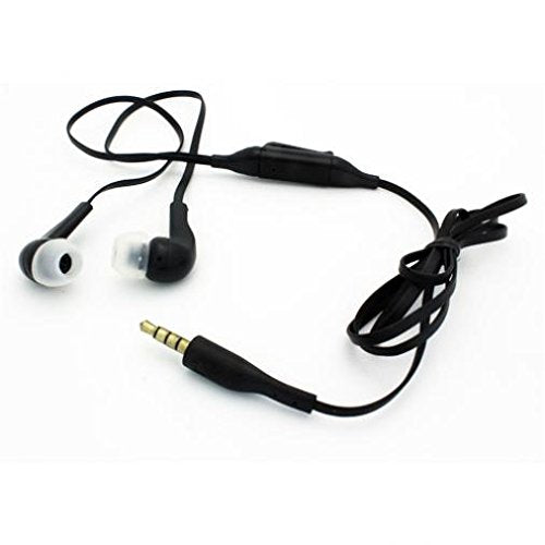 Sound Isolating Handsfree Headset Earphones Earbuds w Mic Dual Headphones Stereo Flat Wired 3.5mm [Black] for ZTE ZMax Champ - ZTE ZPad 8 - US Cellular iPhone 6