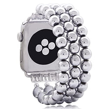 Load image into Gallery viewer, KAI Top Compatible with Apple Watch Band 38mm 40mm 41mm for Women Girls, 8mm Handmade Beaded Hematite Elastic Stretch Bracelet Replacement Band Compatible with iWatch Ultra SE Series 8 7 6 5 4 3 2 1
