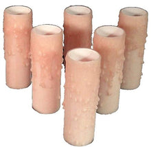 Load image into Gallery viewer, Set of 6 pc. 3&quot; Tall Honey. LARGE DIAMETER Edison WIDE BASE 1-3/16&quot; INNER DIAMETER x 1-3/16&quot; OUTER DIAMETER Beeswax Candle Covers. Sleeves that slide over existing sockets. Several Diameters available

